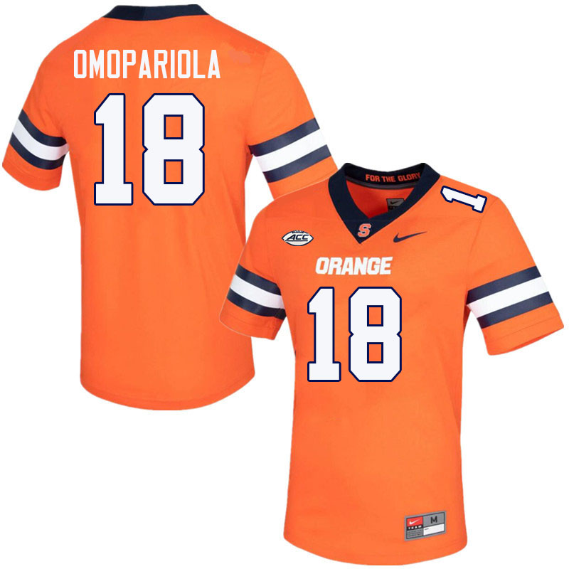 Syracuse Orange #18 David Omopariola College Football Jerseys Stitched Sale-Orange